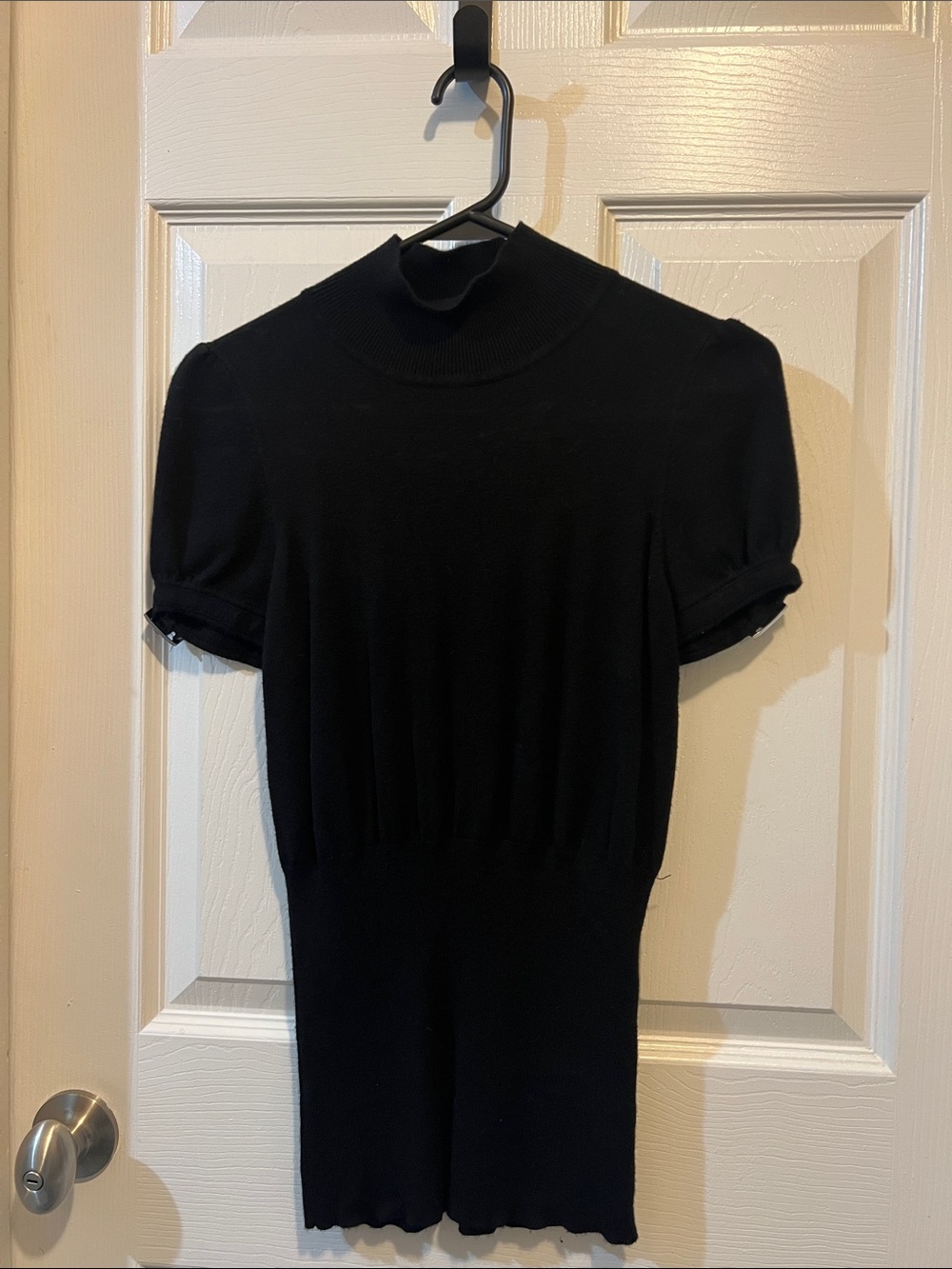 Express Black Ribbed Knit Top